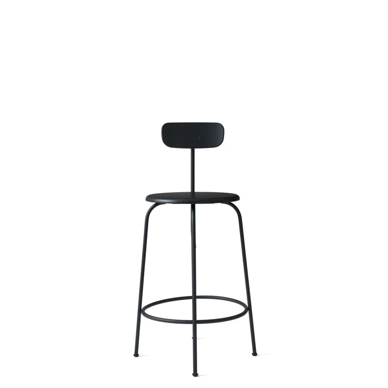 Afteroom Minimalist Black MDF & Powder-Coated Steel Counter Stool