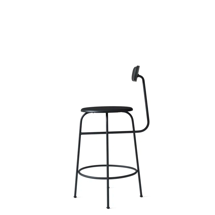 Afteroom Minimalist Black MDF & Powder-Coated Steel Counter Stool