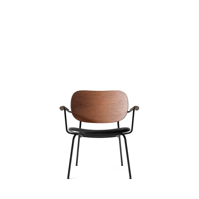 Elegant Beige Bouclé & Dark Oak Metal Frame Armchair