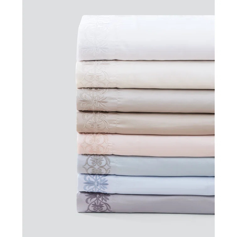 Soft Peach Cotton Embroidered Standard Pillowcase Set