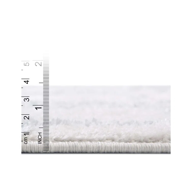 Glam Geometric White Silver Area Rug