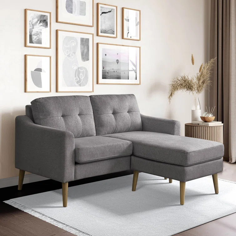 Serta Bellamy 2 in 1 Convertible Loveseat Chaise and Ottoman