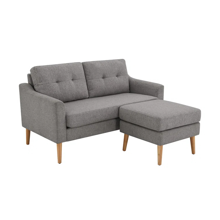 Serta Bellamy 2 in 1 Convertible Loveseat Chaise and Ottoman
