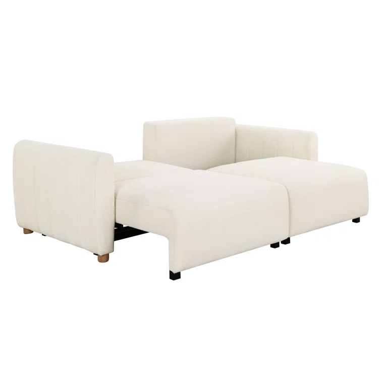 Serta Lowry 91.7" Queen Size Channel Tufted Convertible Sleeper Sofa