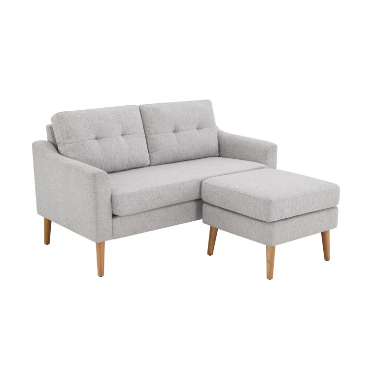 Serta Bellamy 2 in 1 Convertible Loveseat Chaise and Ottoman