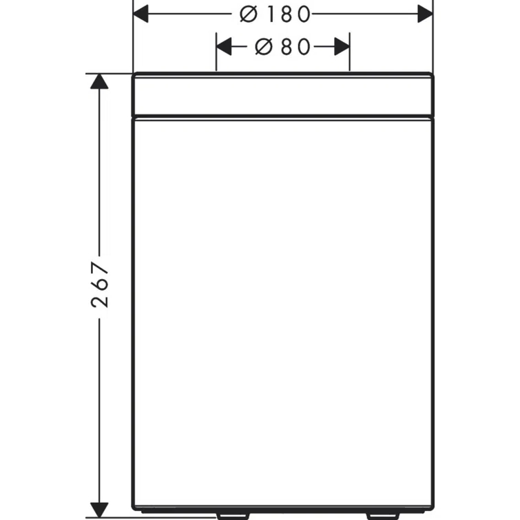 Universal Circular Metal Manual Lift Kitchen Trash Can - 1.32 Gallons