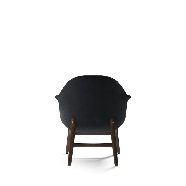 Dark Stained Oak and Steel Swivel Lounge Chair