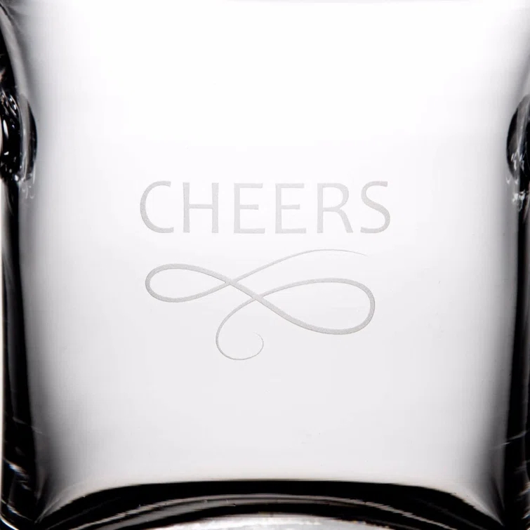 Medium Clear Glass Ice Bucket with Spiral Handles