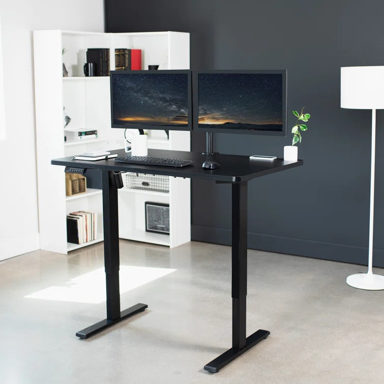 VIVO Single Motor Electric Desk with Push Button Memory Controller