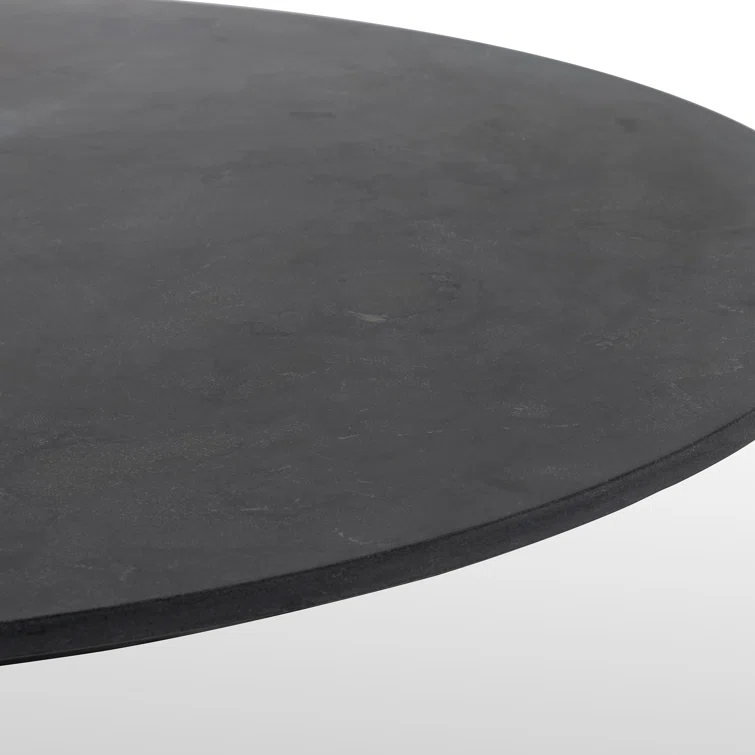 Powell 55" Black Marble and Iron Round Dining Table
