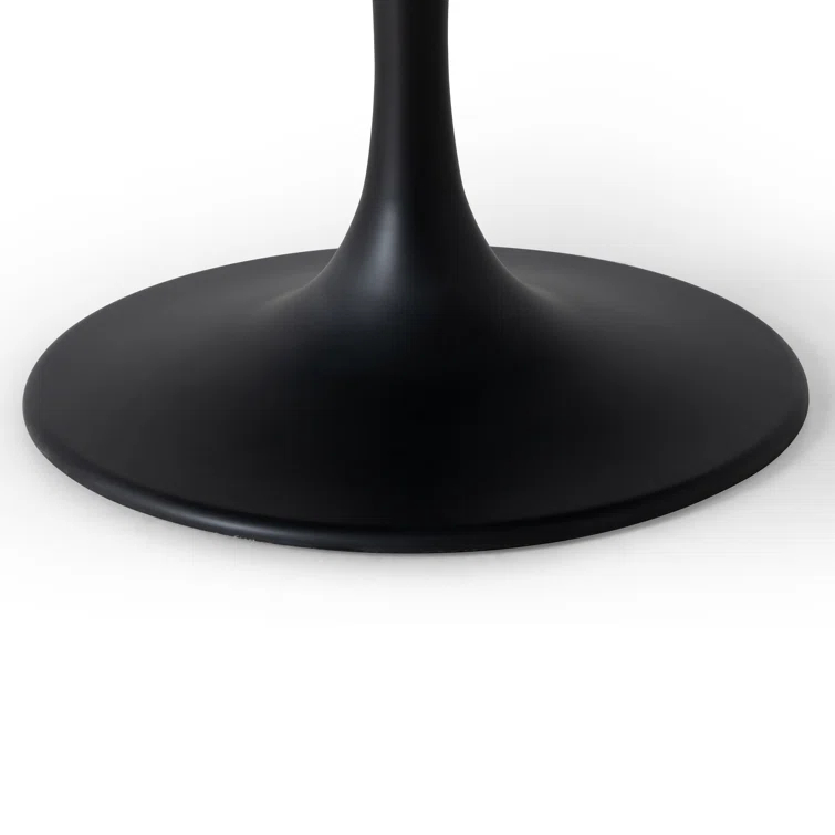 Powell 55" Black Marble and Iron Round Dining Table