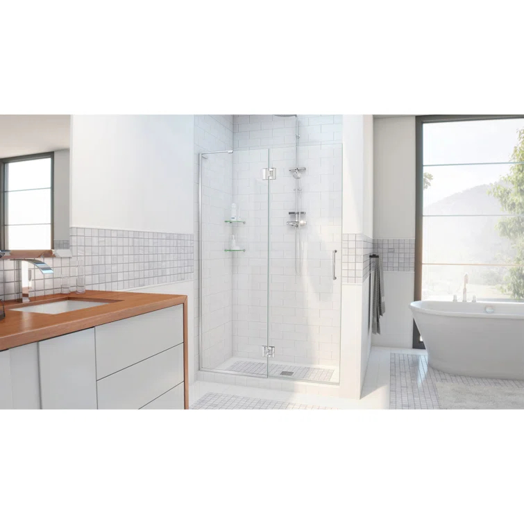 Unidoor-X 24 " W x72" H Hinged Frameless Shower Door
