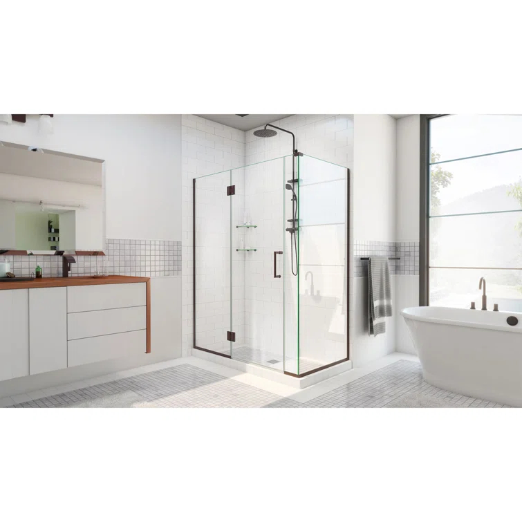 Unidoor-X 40" x 72" Hinged Frameless Shower Door with ClearMax™ Technology