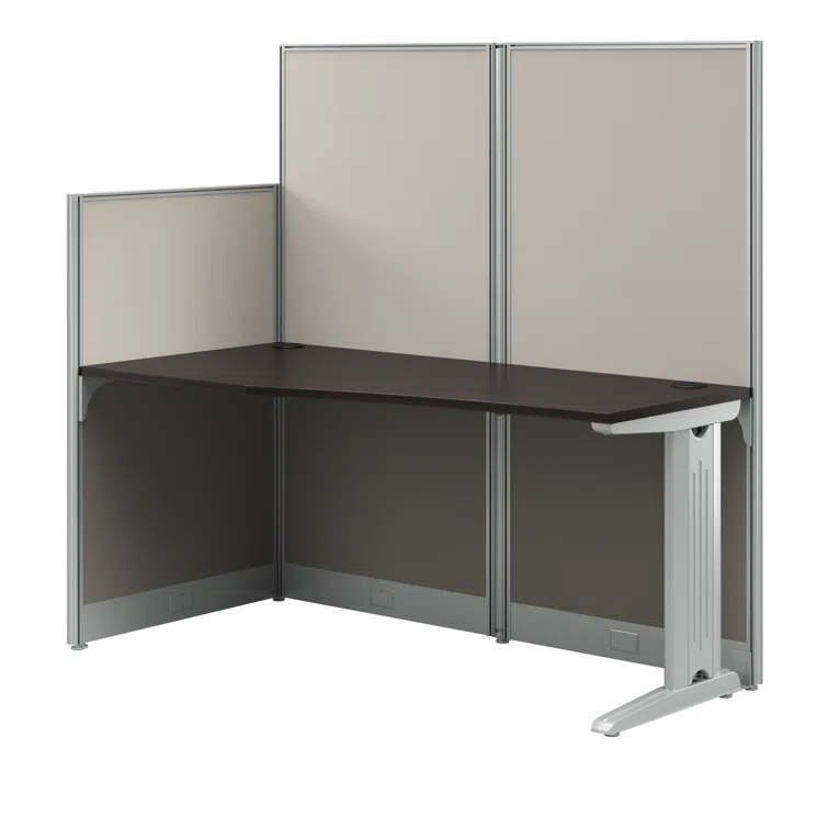 Office In An Hour L-Shaped 1 Person Cubicle with Cable Management