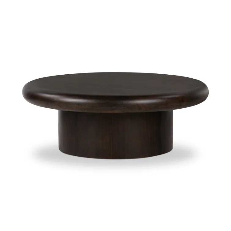 Charcoal Parawood Round Coffee Table with Storage