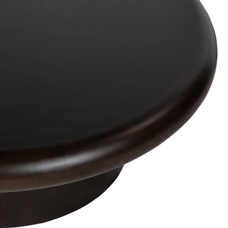 Charcoal Parawood Round Coffee Table with Storage