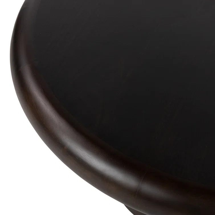 Charcoal Parawood Round Coffee Table with Storage
