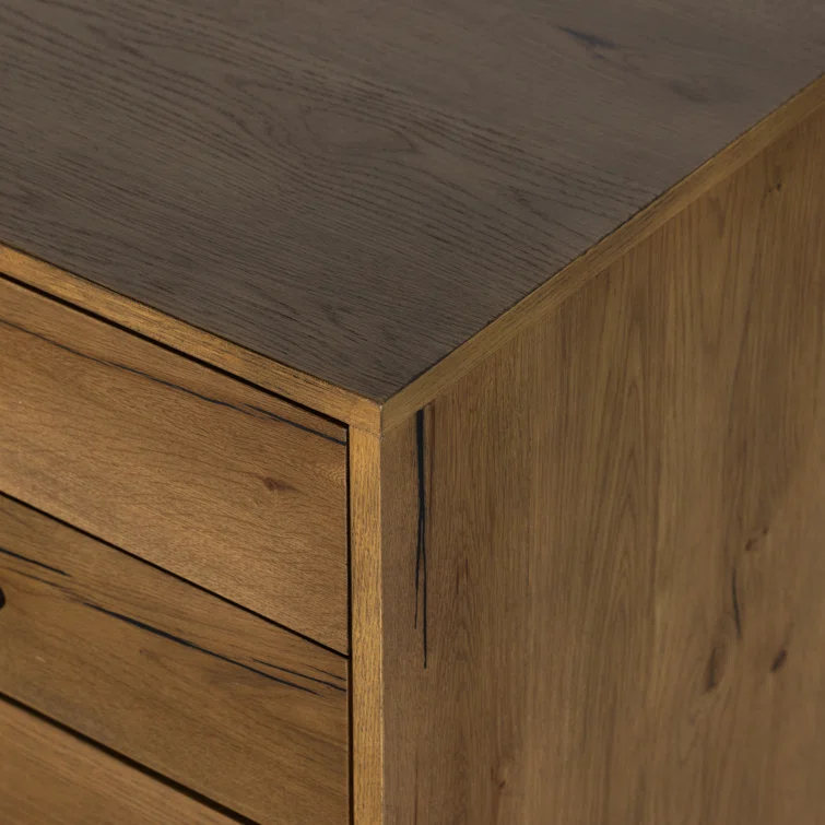 Amber Oak Resin Executive Desk with Drawer