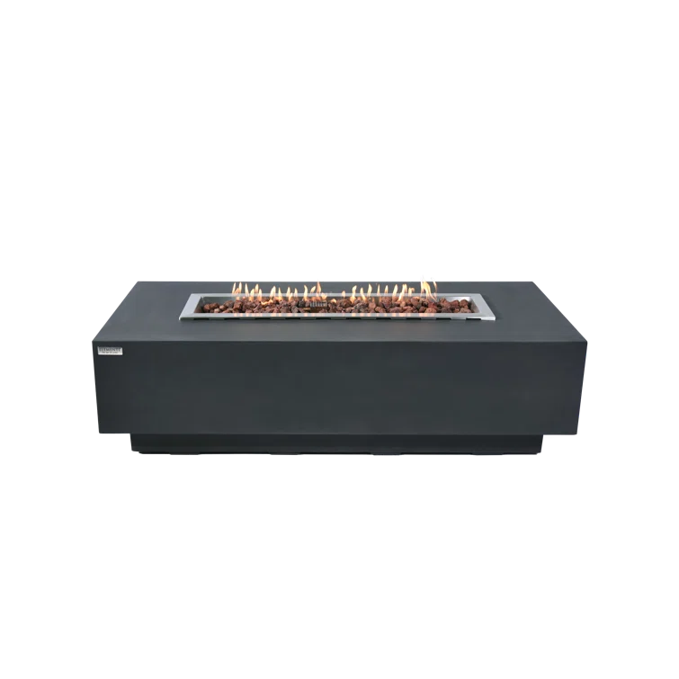 Elementi Hampton Rectangular Concrete Fire Pit Table