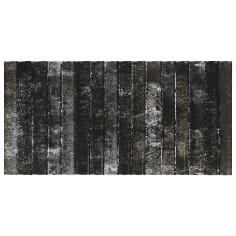 Canu 5.9 In. x 11.81 In. Polished Fluted Ceramic Subway Wall Tile (9.68 Sq. Ft. / Case)