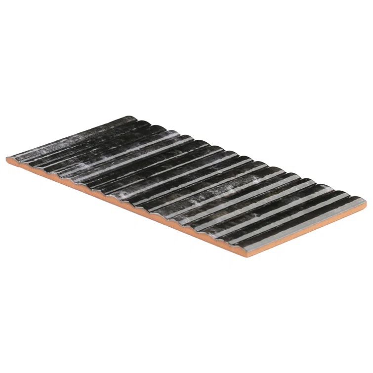 Canu 5.9 In. x 11.81 In. Polished Fluted Ceramic Subway Wall Tile (9.68 Sq. Ft. / Case)