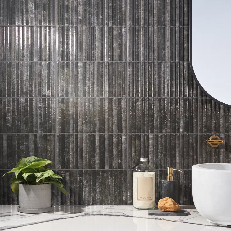 Canu 5.9 In. x 11.81 In. Polished Fluted Ceramic Subway Wall Tile (9.68 Sq. Ft. / Case)