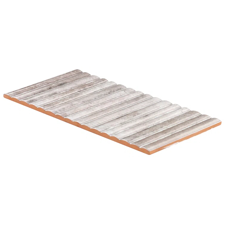 Canu 5.9 In. x 11.81 In. Polished Fluted Ceramic Subway Wall Tile (9.68 Sq. Ft. / Case)