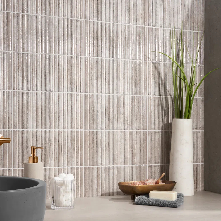 Canu 5.9 In. x 11.81 In. Polished Fluted Ceramic Subway Wall Tile (9.68 Sq. Ft. / Case)