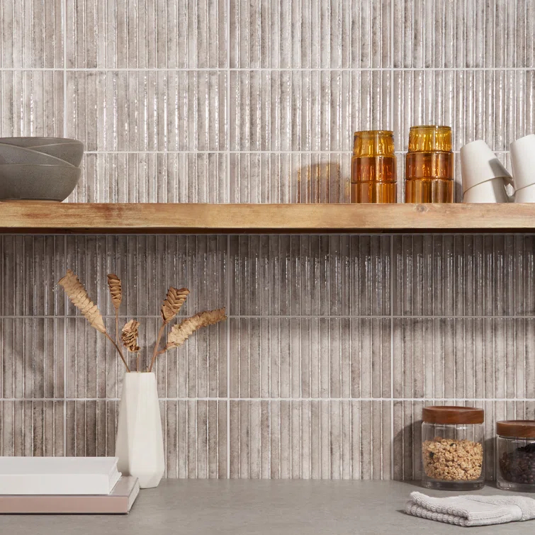 Canu 5.9 In. x 11.81 In. Polished Fluted Ceramic Subway Wall Tile (9.68 Sq. Ft. / Case)