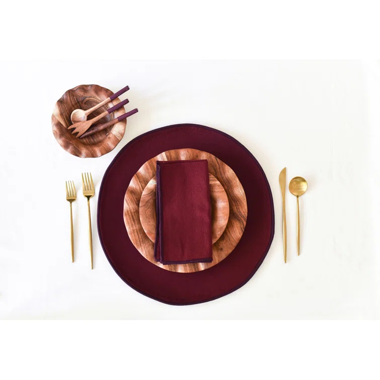 Blush And Pine Color Block Round Placemat Set Of 4