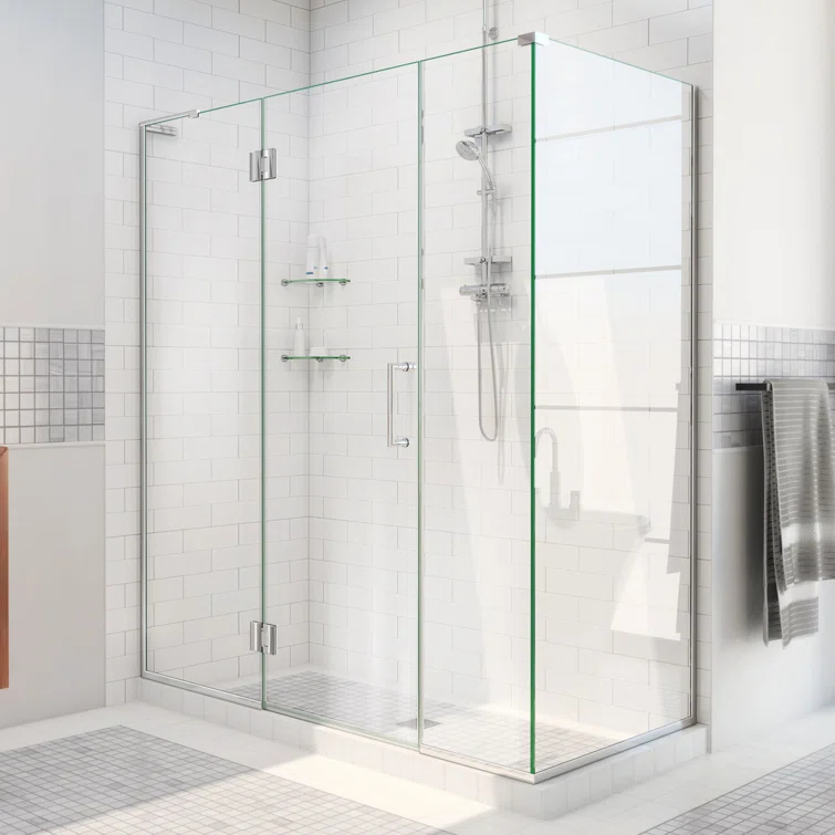 Unidoor-X 47" W x 34.38" D x 72" H Frameless Rectangle Shower Enclosure