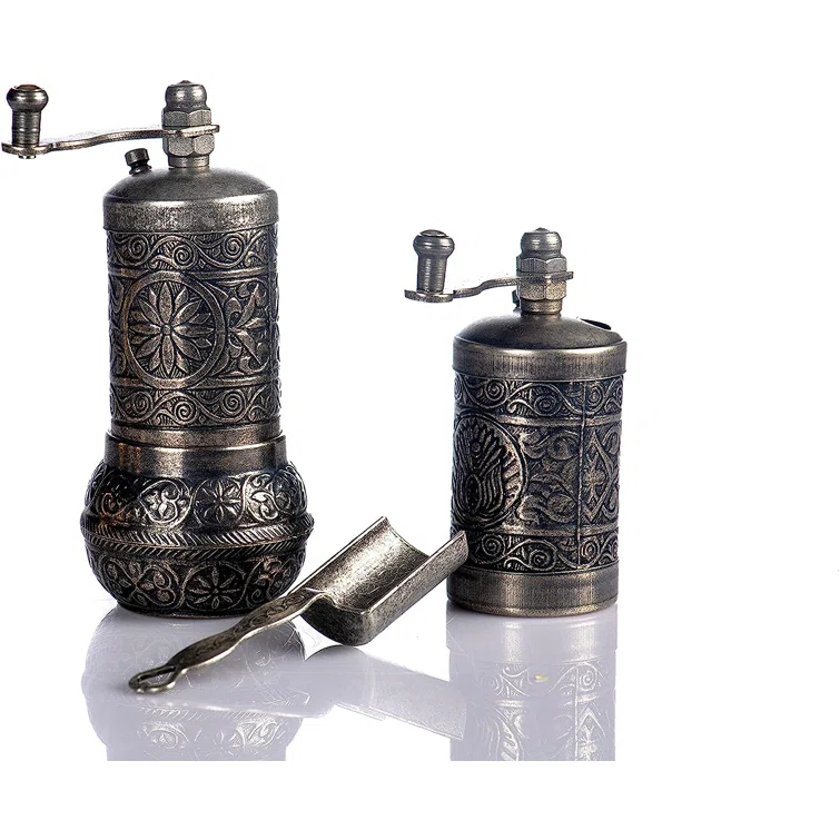 MoogCo Salt And Pepper Grinder Set - Herb Grinder - Pepper Grinder Mill - Pepper Mill - Spice Grinder - Salt Grinder - Coffee Bean Grinder - Spice Grinder Manual (Set of 2)
