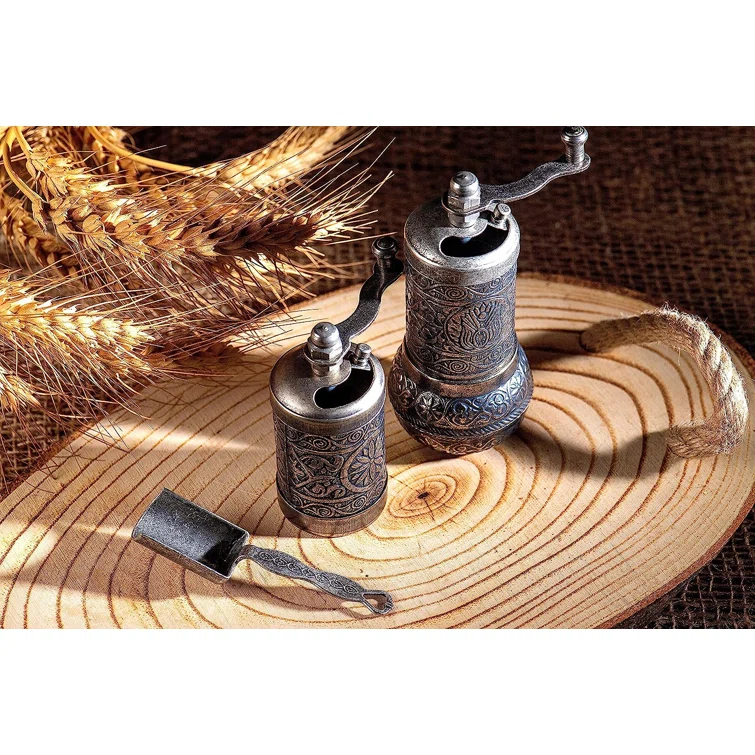 MoogCo Salt And Pepper Grinder Set - Herb Grinder - Pepper Grinder Mill - Pepper Mill - Spice Grinder - Salt Grinder - Coffee Bean Grinder - Spice Grinder Manual (Set of 2)