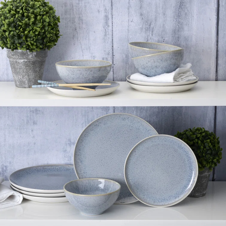 Barrett 12-Piece Stoneware Dinnerware Set, Service for 4