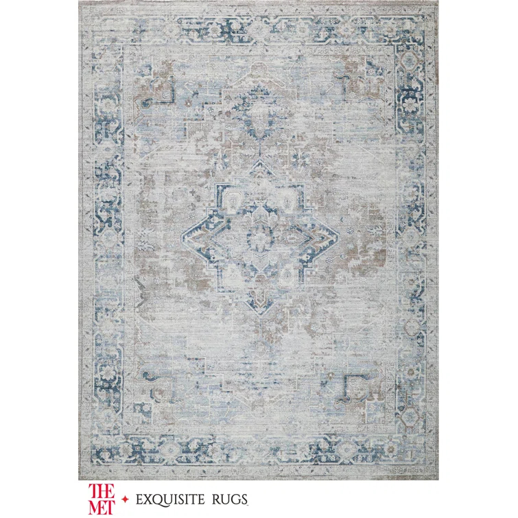The Met x Exquisite Rugs Vintage Looms Rust/Navy Area Rug