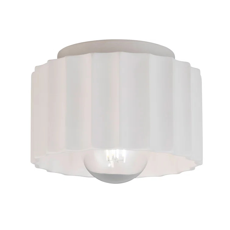 Justice Design Group Cer-6183 Radiance 8" Wide Flush Mount Drum Ceiling Fixture - Beige