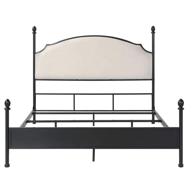Upholstered Metal Four Poster Bed