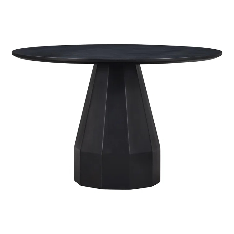 Templo Black Concrete Round Outdoor Dining Table