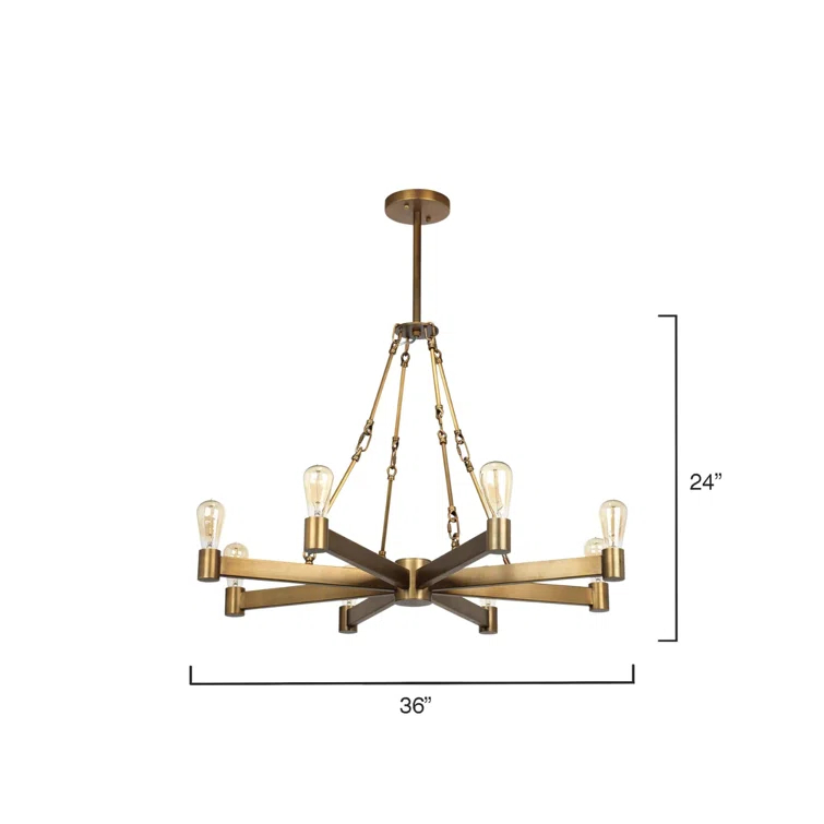 Manchester Antique Brass 8-Light Circular Chandelier