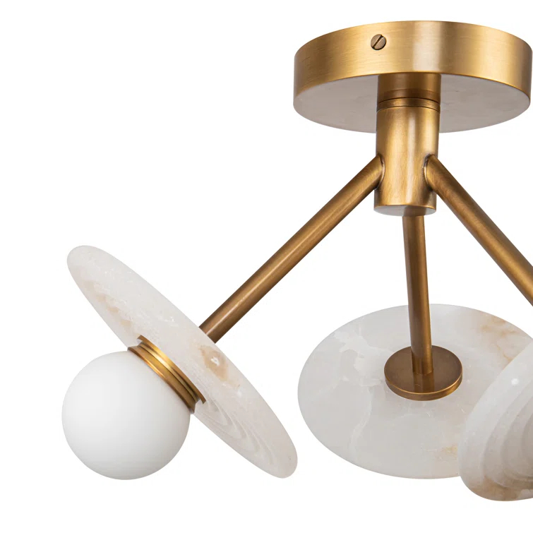 Dahlia Glass Semi Flush Mount