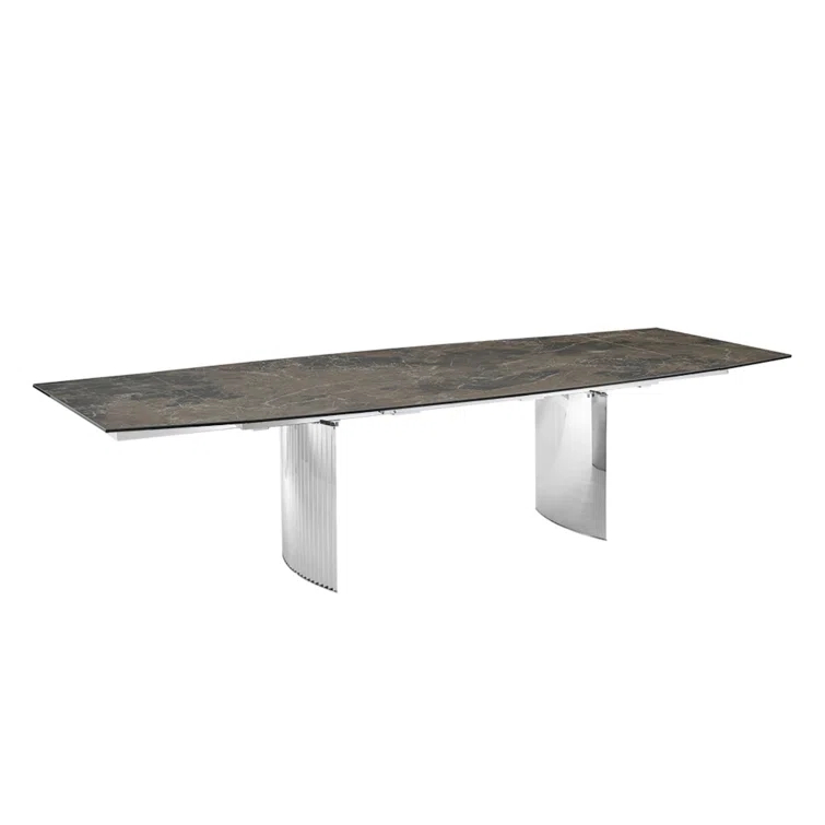 Casabianca Furniture Extendable Metal Base Dining Table
