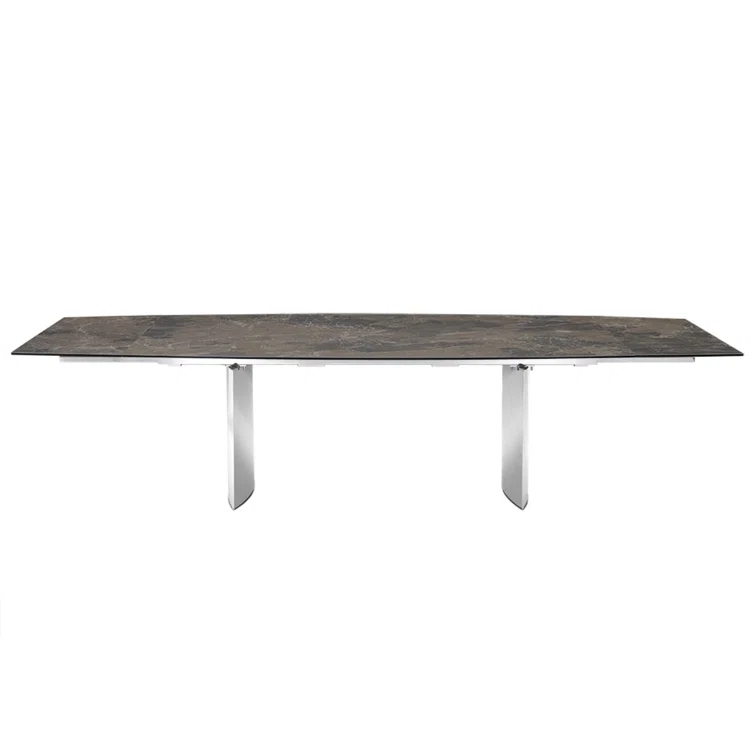 Casabianca Furniture Extendable Metal Base Dining Table