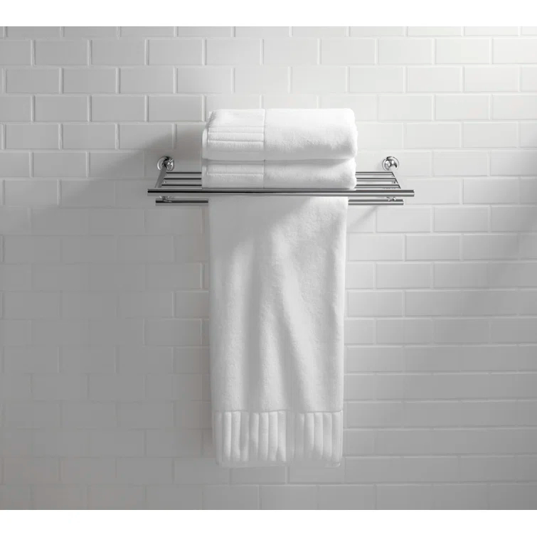 Purist® 24" Hotelier Metal Wall-Mount Bathroom Shelf, Towel Holder