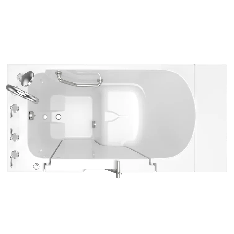 52'' x 30'' Walk-in Soaking Fiberglass Bathtub with Faucet