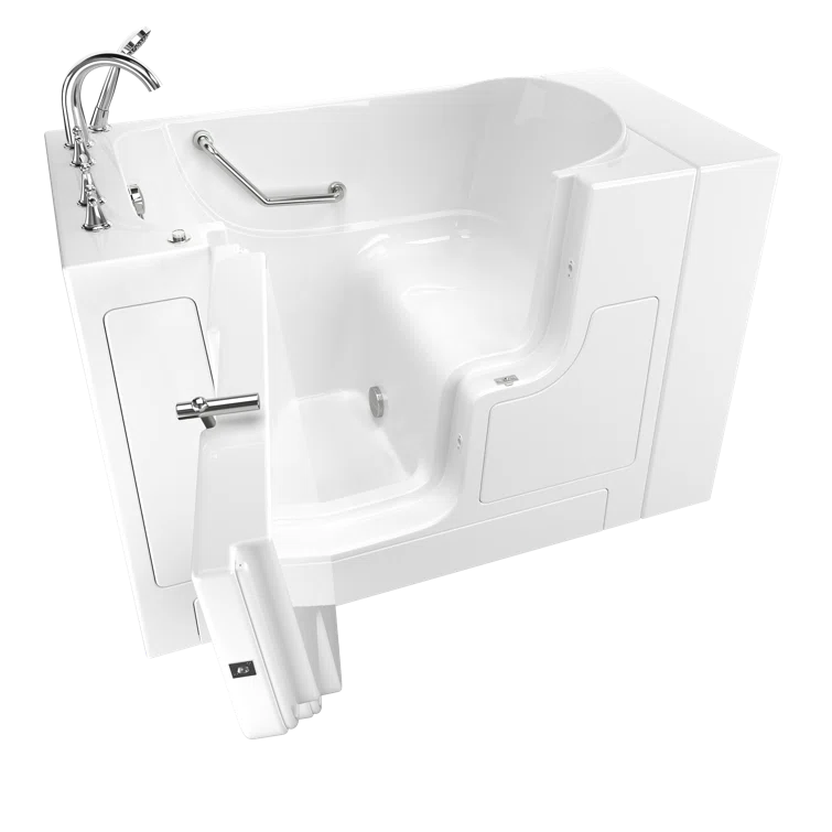 52'' x 30'' Walk-in Soaking Fiberglass Bathtub with Faucet