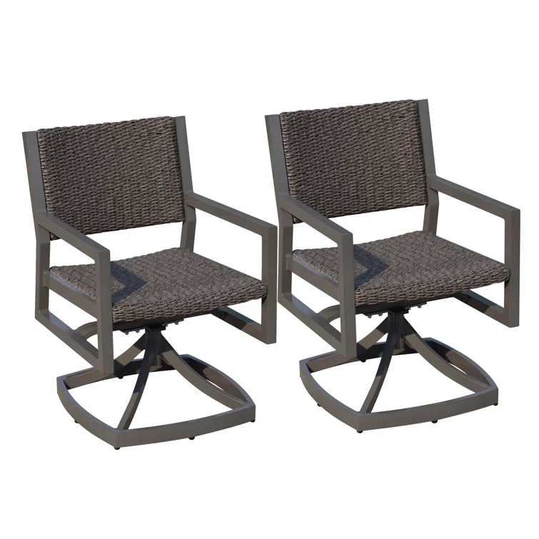 Courtyard Casual Furniture Outdoor Dining Armchair with Cushion (Set of 2)