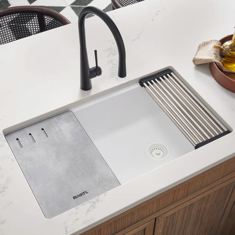 Ruvati 33-inch Undermount Workstation Granite Composite Kitchen Sink