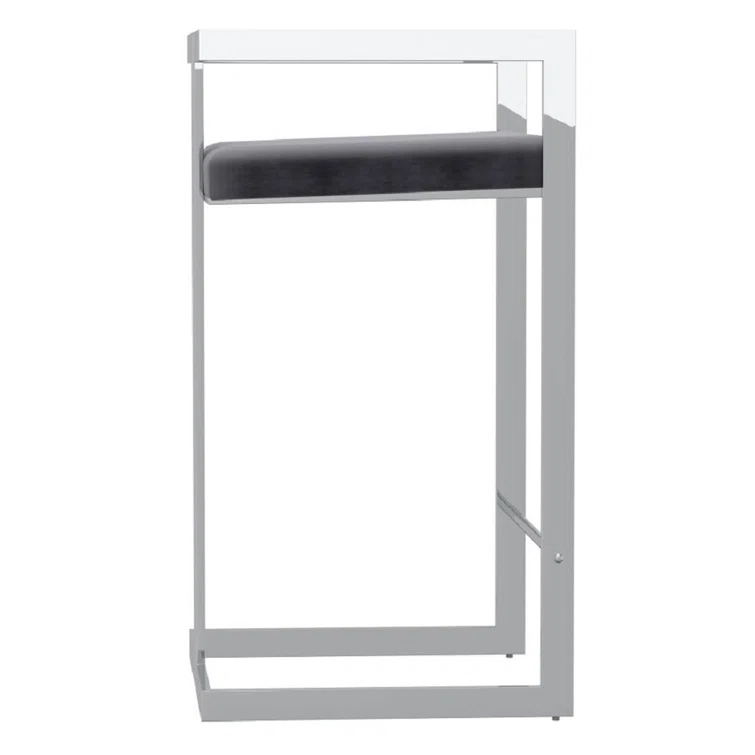 Upholstered 26'' Counter Stool with Metal Frame