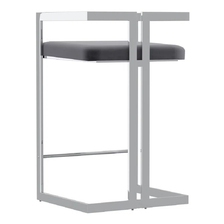 Upholstered 26'' Counter Stool with Metal Frame