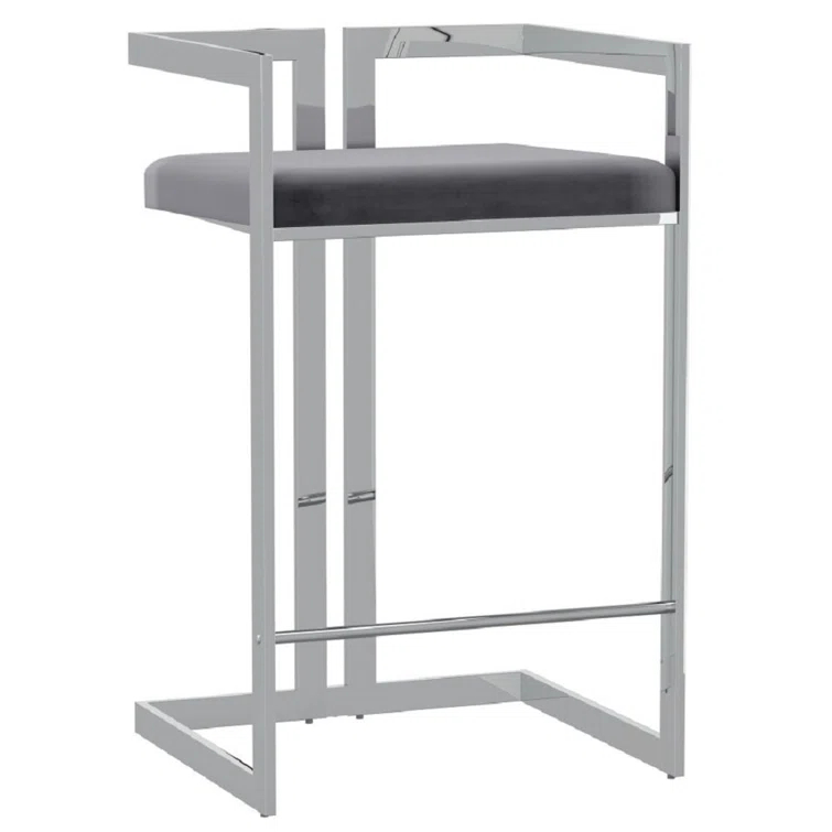 Upholstered 26'' Counter Stool with Metal Frame
